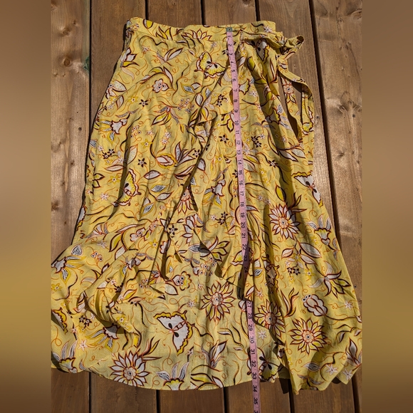 The Kooples Wrap Midi Skirt Yellow 3 Medium Large - Picture 13 of 15